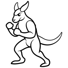 Kangaroo in a Vibrant Australian Landscape Vector Illustration for Your Art Collection
