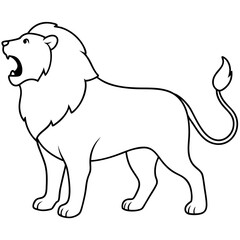 Regal Lion Standing in Glory Vector Illustration Showcasing the Beauty and Majesty of Wild Life in Nature
