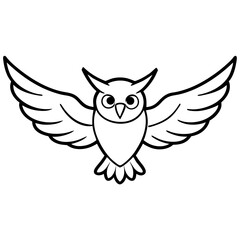 Obraz premium Owl Flying with Stars Vector Illustration Enchanting Night Sky Scene 