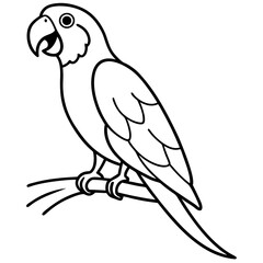 Colorful Parrot Perched on a Branch Vector Illustration for Nature Lovers
