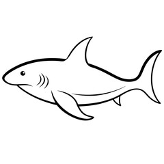 Obraz premium Shark Gliding in a Tranquil Sea Vector Illustration Showcasing Fluid Motion