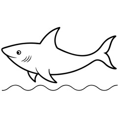 Shark Gliding Through Coral Reefs Vector Illustration of Graceful Underwater Movements
