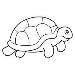Whimsical Tortoise Moving Vector Illustration Ideal for Educational Materials





