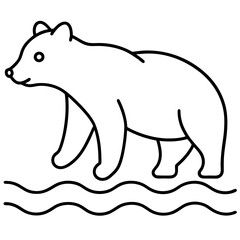 Bear Standing in Majestic Forest with Vibrant Trees and Lush Greenery Vector Illustration
