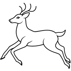 Majestic Deer in Mid Jump Vector Illustration Capturing Grace and Beauty in Nature
