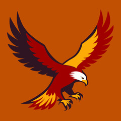 Majestic Eagle Diving into the Depths of Adventure Vector Illustration
