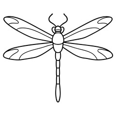 Stunning Vector Illustration of Dragonfly Suspended Above a Tranquil Pond Scene
