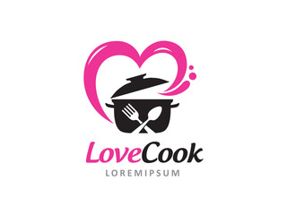 Love Cook logo symbol or icon template - Powered by adobe