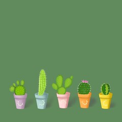 cactus in flowerpot