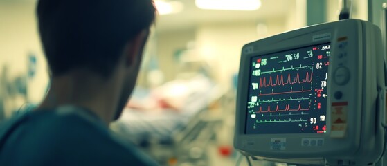 Medical professional monitoring patient data