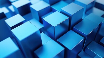 Abstract Blue Cube Pattern