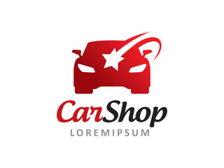 Car and star logo symbol or icon template