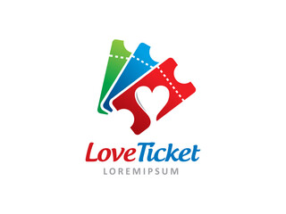 Love Ticket logo symbol or icon template