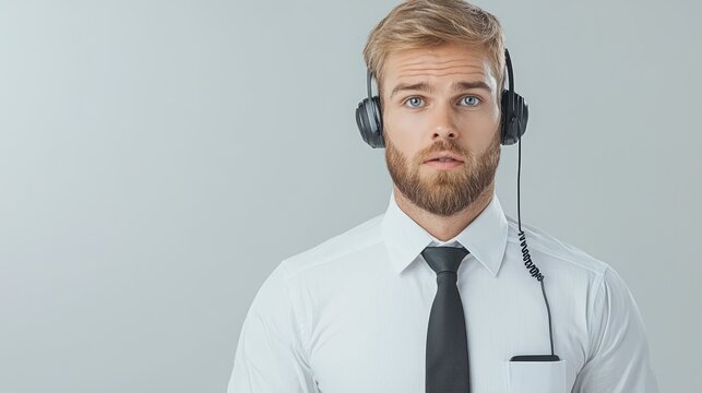 Supervising Call Center Manager Watching Team Progress, Copy Space for Overlay Text