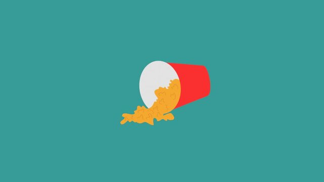 Animated popcorn vector illustration flat design