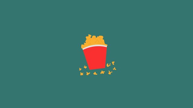 Animated popcorn vector illustration flat design