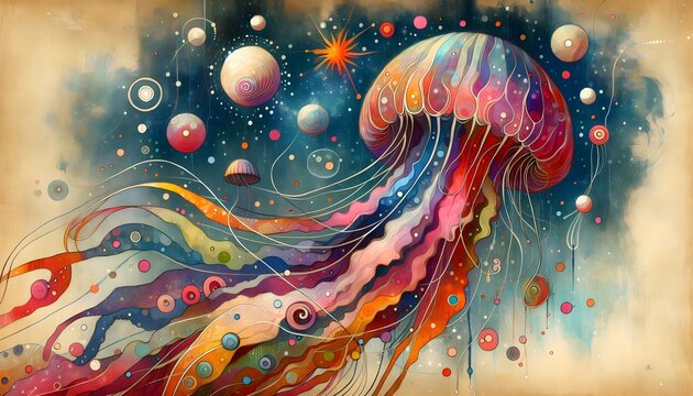 Medusas C&oacute;smicas: Danza de Luz y Color