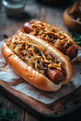 Sauerkraut sweet mustard hot dog .generative ai