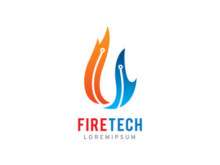 Fire Technology logo symbol or icon template