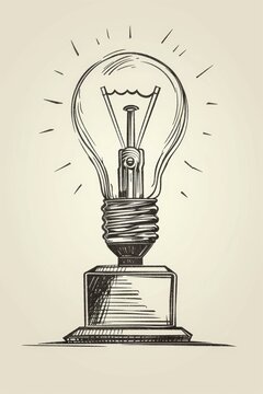 recommend clip art: Minimalist line art of a lightbulb inside a trophy.