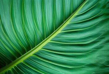 Macro shot of vibrant green leaf texture, close-up , nature, plant, foliage, close up, texture, green, leaf, background, environment