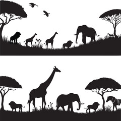 wildlife animals silhouettes