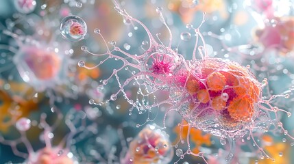 Microscopic Cell Structure: A Colorful Exploration