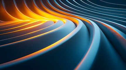 Futuristic Glowing Curve Twisting Through Abstract Digital Pattern