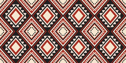 Ethnic geometric pattern, seamless pattern of the Navajo tribe. Native American ethnic. Seamless vector pattern ethnic, seamless Mexican rug, woven carpet. Folk embroidery, Bohemian, Aztec style.