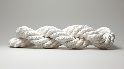 White Ceramic Rope Knot Sculpture - Minimalist Abstract Art