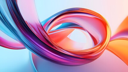 Abstract 3d rendering, twisted shape, modern illustration, background design. 