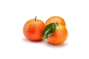 mandarines on white background