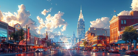 Nashville Riverfront at Night