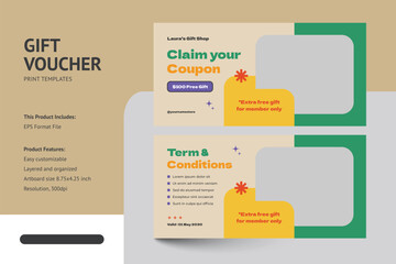 Modern Fashion Gift Voucher Coupon Templates