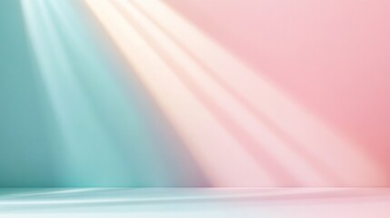 A soft gradient of pastel colors with gentle light rays creating an ethereal atmosphere in the background.