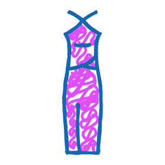 halter wedding dress doodle icon sketch vector. halter wedding dress sign. isolated symbol illustration