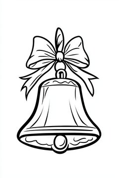 recommend clip art: Simple line art of a Christmas bell with a clapper.