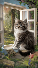cat on window
