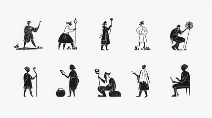  each living a lifestyle from different points in history. Some are Bronze Age farmers, others are 18th-century explorers or modern digital nomads.