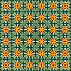 Seamless Azulejo tile. Talavera Pattern. Ceramic tile. Seamless Floral pattern.