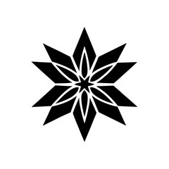 black and white flower