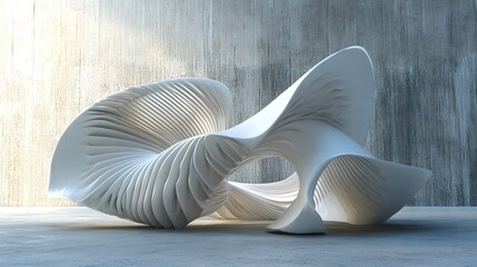 Abstract 3d rendering, twisted shape, modern illustration, background design. 