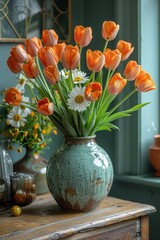 Cheerful Modern Space with Fresh Blooms