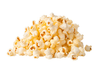 a pile of popcorn on a white background