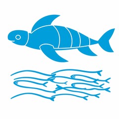 Obraz premium Simple Line Drawing of a Turtle Swimming in Water