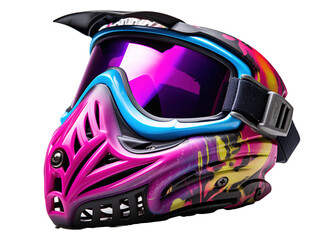 a colorful helmet with goggles