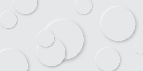 Abstract grey geometric modern circle background design. background with decorative elements in Neomorphs style with copy space. You can use for add, poster, design artwork, template banner, wallpa