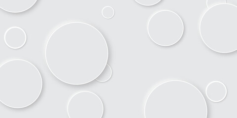 Abstract grey geometric modern circle background design. background with decorative elements in Neomorphs style with copy space. You can use for add, poster, design artwork, template banner, wallpa