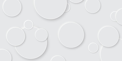 Abstract grey geometric modern circle background design. background with decorative elements in Neomorphs style with copy space. You can use for add, poster, design artwork, template banner, wallpa
