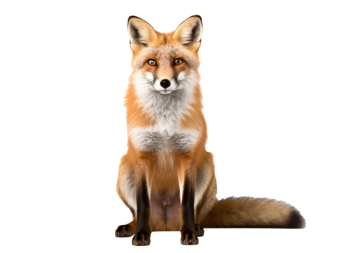 a fox sitting looking at the camera
